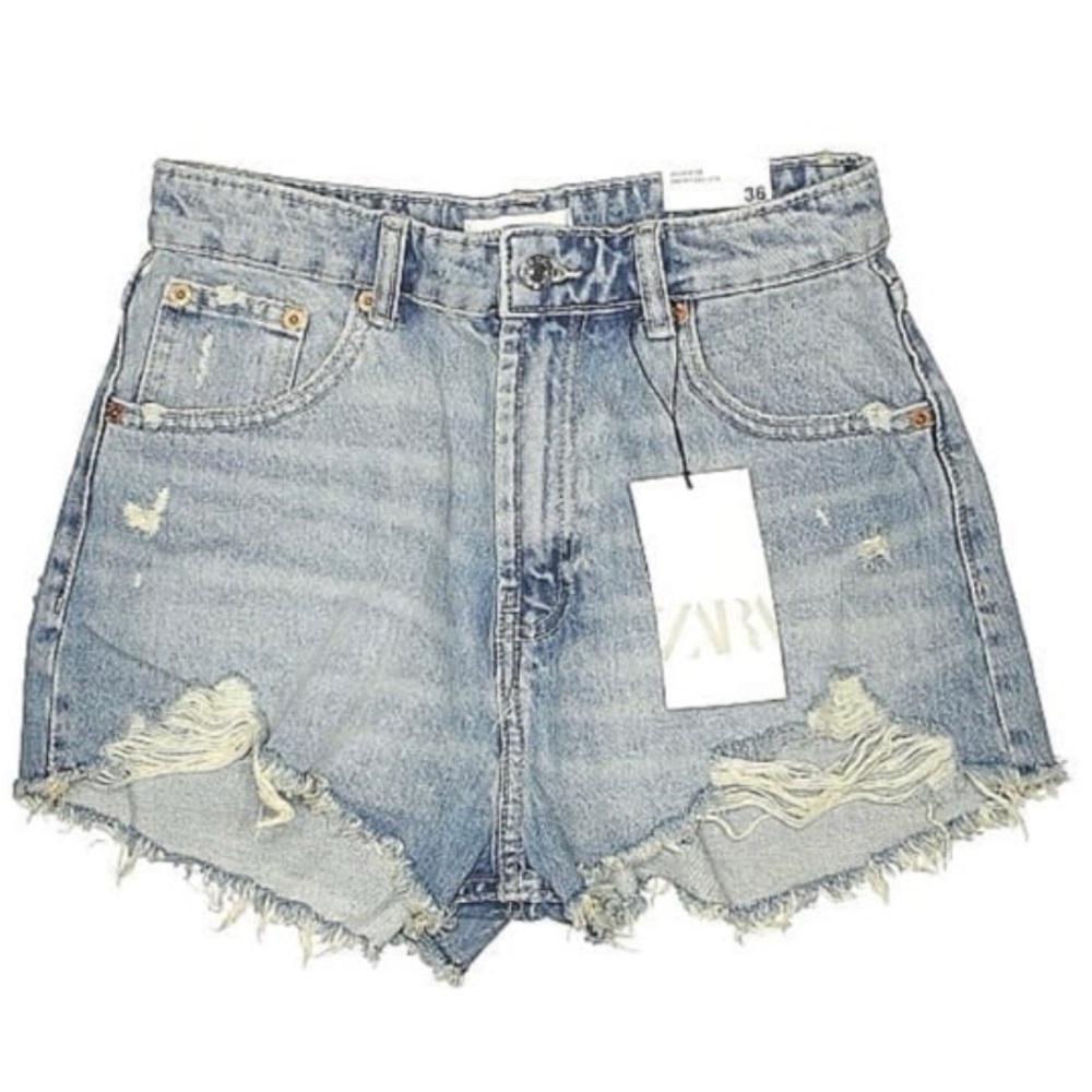 Zara high rise jean shorts